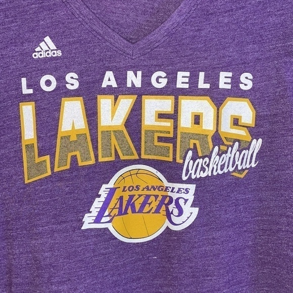 Adidas Los Angeles Lakers Basketball Woman’s Tee • Used • 2X - Picture 3 of 4